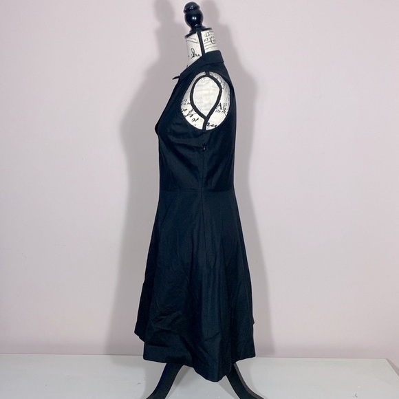 Theory Black Sleeveless Collared Black Mini Dress 2 - Picture 3 of 7